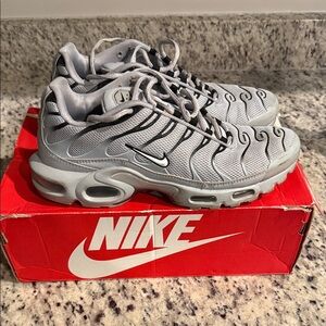 Nike Silver and Black Air Max Plus Running Shoes